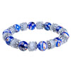 Blue And Clear Millefiori Evil Eye Murano Glass Beaded Bracelets