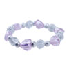 Clear And Pink Heart  Murano   Glass  Bracelet