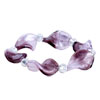Purple Twist Leaf  Murano   Glass  Bracelet BR_8144_XML