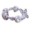  Silver  Foil  Silver  Twist Leaf Murano Glass Bracelet