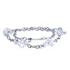  Silver  Foil White Twist Leaf Bracelet
