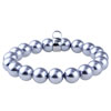 One Fastener  Silver  Gray Faux Pearl Bracelet