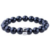 One Fastener Black Faux  Pearl  Bracelet