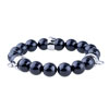 Three Fasteners Black Faux Pearl  Bracelet 