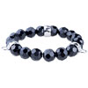 Three Fasteners Black Quartz Bracelet