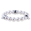 Three Fasteners White Faux Pearl  Bracelet 