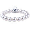 One Fastener White Faux Pearl Bracelet