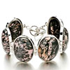 Classic Oval Black And Pink Stone Bracelet