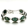 Classic Oval Deep Green Stone Bracelet