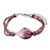 Classic Deep Purple Murano Glass Twist Drop Bracelet