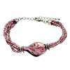 Purple Murano Glass Twist Drop Bracelet
