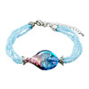 Classic Purple And Blue Murano Glass Twist Drop Bracelet
