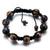 Brown Yellow Agate Adjustable Shamballa Bracelet Bead Bracelets