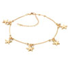 18K Gold Plated Clear White Crystal Dangle Stars Ankle Bracelet
