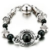 Silver Tone Black Turquoise Beads Bracelets