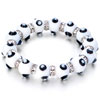 White Against Dots Beads Bracelet
