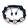 White Skull And Black Beads Adjustable Shamballa Bracelet Bead Bracelets
