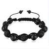 Alternate Agate Bead And Black Rhinestone Disco Ball Adjustable Shamballa ...