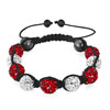 Alternate Light Siam And Clear Rhinestone Disco Ball Adjustable Shamballa ...