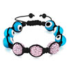 Evil Eye Blue Murano Glass And Light  Rose  Rhinestone Ball  ... 
