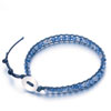 Sapphire Blue Stone Black Cotton String Chan Luu Wrap Bracelet