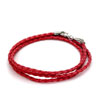 Light Red Leather Braceletss Beads Charms Bracelets Fit All Brands