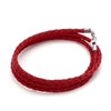 Light Red Leather Woven Beads Charms Bracelets Fit All Brands