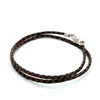 Brown Leather Woven Beads Charms Bracelets