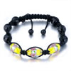 Yellow And Black Pattern Adjustable Shamballa Bracelet Bead Bracelets