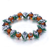 Orange Green Evil Eyes Beaded Bracelet Bead Bracelets