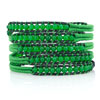 Pugster Green Turquoise Beads Wrap Bracelet On Black Leather