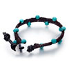 Genuine Turquoise Gemstone Beads Black Brown Rope Bracelets One Little Met...