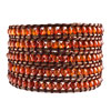 Classic Indian Red Agate Beads Chan Luu Wrap Bracelet On Brown Leather Bea...