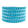 Genuine Turquoise Gemstone Beads Chan Luu Wrap Bracelets On Blue Leather B...