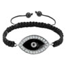 Clear White Crystal Evil Eye Black String Adjustable Bracelet Bead Bracelets
