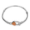 Orange Heart Lock Button Snake Chain