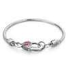 White Heart With Red Dots Button Snake Chain