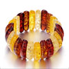 Alternate Yellow And Brown And Red Murano Glass Bracelet Bead Bracelets
