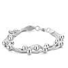 Five Strand Chain With Round Little Beads Silver Plated Bracelet