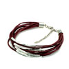 Garnet Red Leather Bracelet