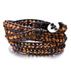 Pugster Tiger Eye Beads Wrap Bracelet On Brown Leather