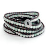 Pugster White Agate Beads Wrap Bracelet On Brown Leather