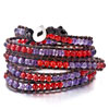 Stunning Red Agate Amethyst Bead Chan Luu Wrap Bracelet On Brown Leather B...