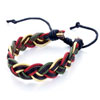 Leather Woven With Yellow And Green And Red Rope Bracelet