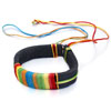 Colorful Cotton Thread Twining On Black Leather Based On Yellow And Green ...