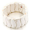 Ivory White Turquoise Beads Wide Bracelets