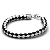 White And Black Woven Leather Bracelet