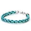 Fashion Blue Woven Rope Stainless Steel Clasp Bracelet