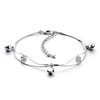 Elegant Clear Crystal Flower And Bell Dangle Hotwife Anklets Bracelet