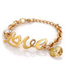 November Birthstone Gold Plated Words Love Golden Chain Bracelets